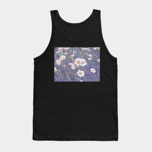 Wildflower Daisies in Field of Purple and Teal Tank Top